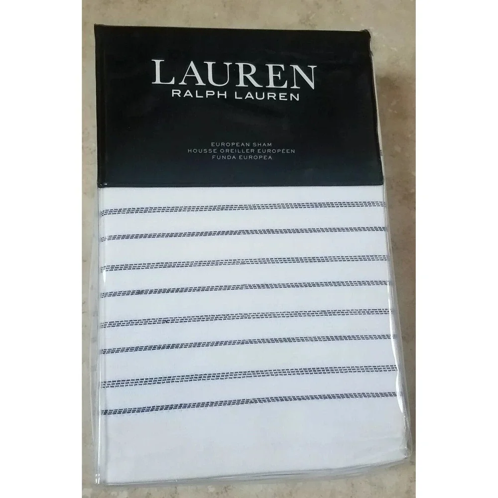 Lauren Ralph Lauren Juliet Woven Frame Euro Sham‎ White Blue 26